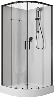 Душевая кабина Aquanet Passion EVO R black 90*90*202 см набор 1, профиль черный стекло прозрачное