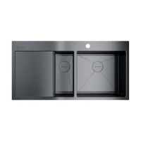 Кухонная мойка OMOIKIRI AKISAME 100-2 GM-R 4973104, вороненая сталь