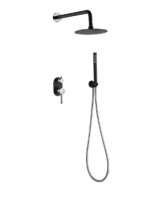 Душевая система Boheme Uno 464-BCR, черная матовая/хром