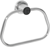 Полотенцедержатель кольцо Boheme ROYALE CRISTAL BLACK 10925-CR-B, хром