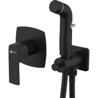 Смеситель Lemark Ursus LM7219BL с гигиеническим душем, встраиваемый, черный