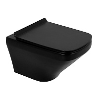 Унитаз подвесной безободковый BelBagno SELA-MB BB3201CHR-MB, черный матовый