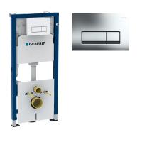 Система инсталляции (комплект) Geberit Duofix 458.128.21.1 4 в 1 С кнопкой смыва Хром глянцевый Система инсталляции (комплект) Geberit Duofix 458.128.21.1 4 в 1 С кнопкой смыва Хром глянцевый