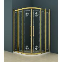 Душевой уголок Cezares Retro RETRO-A-RH-2-120/90-SCORREVOLE-CP-G 120x90 стекло прозрачное с матовым узором/золото