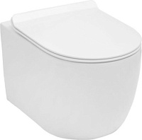 Унитаз подвесной безободковый Aquanet Rimless Cetus-W BL-102N-WHT белый, сиденье микролифт