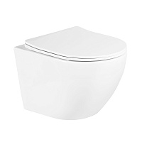 Унитаз подвесной безободковый с сиденьем BelBagno UNO BB3105CHR/SC белый, сиденье микролифт