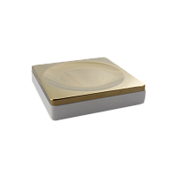 Мыльница настольная квадратная Boheme 10960-W-G, белый/золото