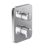 Смеситель с термостатом Jacob Delafon Hybrid E98726-CP для душа, внешняя часть скрытого монтажа на 1 выход