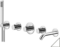 Встраиваемый комплект для ванны и душа Paffoni Modular Box MDE001BO термостат, белый  матовый