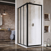 Неподвижная стенка Ravak Supernova APSS-80 940403R2Z1 80*198 см, профиль черный/стекло прозрачное