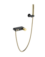 Смеситель для ванны Boheme Stick 123-BG.2, черный матовый/золото