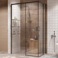 Душевой уголок Ambassador Queen 11011205LBlack Прозрачное стекло  / Черный L 120х80