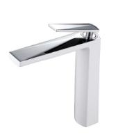 Смеситель для раковины высокий Boheme  VENTURO 372-W, белый глянец/хром