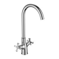 Смеситель Decoroom DR52028 двуручный для кухни с поворотным изливом, хром Смеситель Decoroom DR52028 двуручный для кухни с поворотным изливом, хром
