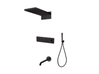 Душевая система с изливом Boheme Fusion 130-2-B, черная матовая