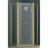 Душевой уголок Cezares Retro RETRO-A-P-1-90-CP-Br-R 90x90 правый стекло прозрачное с матовым узором/бронза