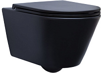 Унитаз подвесной безободковый Aquanet Lake, черный матовый
