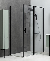 Душевой угол Allen Brau Priority 3.31006.BBA + 3.31021.BBA 100*100*200 см, профиль черный браш