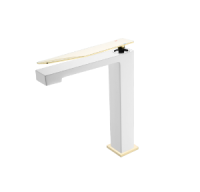 Смеситель для раковины высокий Boheme Q 142-CRG.2, хром/золото