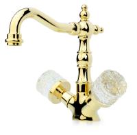 Смеситель для раковины высокий Boheme Crystal 292-CRST, золото