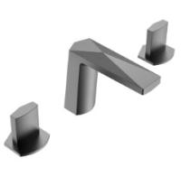 Смеситель для раковины на 3 отверстия Boheme Venturo 150-GM-ICE графит, ручка ICE