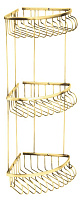 Угловая полка тройная Boheme IMPERIALE 10428, золото