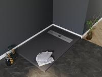 Поддон литьевой мрамор Aquanet Delight 120*90 см, черный