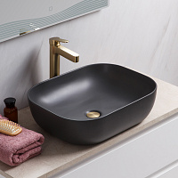 Раковина накладная BelBagno BB1302-H311 50*40 см, серая матовая  Раковина накладная BelBagno BB1302-H311 50*40 см, серая матовая