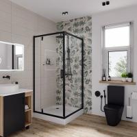 Душевой уголок Niagara Nova NG-6802-08 BLACK Прозрачное стекло  / Черный 100х100