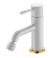 Смеситель для биде Boheme Uno 466-WG, белый матовый/золото