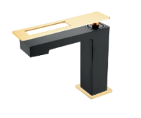 Смеситель для раковины Boheme Q 141-BG, черный/золото