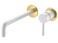 Смеситель для раковины встраиваемый Boheme Uno 465-WG, белый матовый/золото