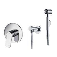 Смеситель с гигиеническим душем WasserKraft A06156 Хром  для биде со шлангом 100