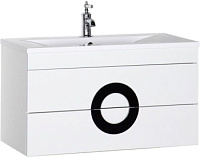 Тумба подвесная с раковиной De Aqua Форма 90 белый