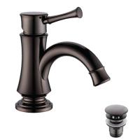 Смеситель Lemark Peretto LM6306RB для умывальника монолитный с донным клапаном, черный кофе