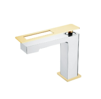 Смеситель для раковины Boheme Q 141-CRG, хром/золото