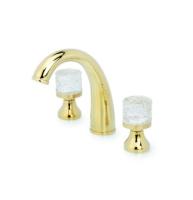 Смеситель для раковины на 3 отверстия Boheme Crystal 297-CRST, золото