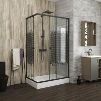 Душевой уголок Niagara Eco NG-012-14Q black Стекло мозаика  / Черный 120х80