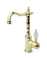 Смеситель для раковины высокий Boheme Crystal 282-CRST, золото