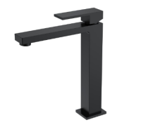 Смеситель для раковины высокий Boheme Qubic 472-B, черный матовый