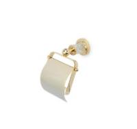 Держатель для туалетной бумаги с крышкой Boheme MURANO CRYSTAL 10901-CRST-G, золото