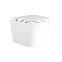 Унитаз подвесной безободковый AQUATEK ДЕЛЬТА 480 x 350 x 320 мм, тонкое сиденье с механизмом плавного закрывания