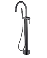 Смеситель для ванны напольный Boheme Uno 469-SGM, черный хром