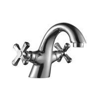 Смеситель Decoroom DR47011 двуручный для умывальника монолитный, хром