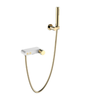 Смеситель для ванны Boheme Stick 123-WG, белый глянец/золото Смеситель для ванны Boheme Stick 123-WG, белый глянец/золото