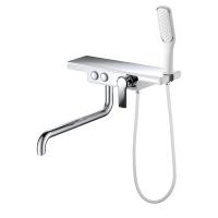 Смеситель D&K DA144 DA1443316 для ванны с длинным изливом белый/хром