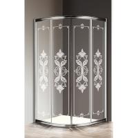 Душевой уголок Cezares Giubileo GIUBILEO-R-2-80-SCORREVOLE-CP-Br 80x80 стекло прозрачное с матовым узором/бронза