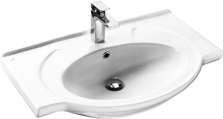Фото раковина керамическая opadiris сенеж 87 см 1.wh11.0.265, белая