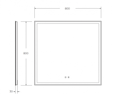 Зеркало с подсветкой BelBagno SPC-GRT-800-800-LED-BTN 80*80 см