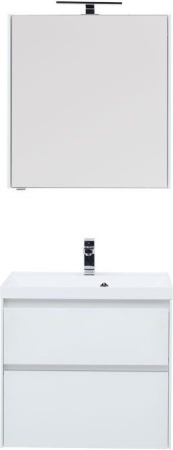 Фото комплект мебели aquanet гласс 70 белый